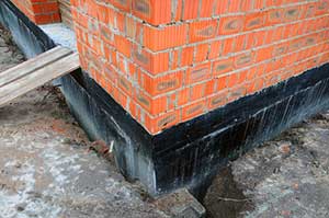 a completed foundation waterproofing project