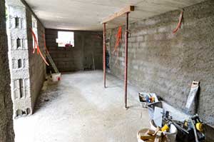 progress of waterproofing a damp basement