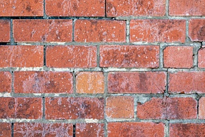 Discoloration on brick wall