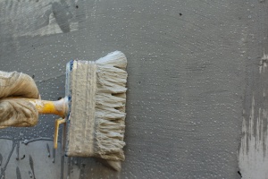DE waterproofing service painting on a wall