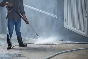cleaning with Commercial Pressure Washing jet