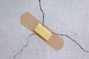 A first aid bandage on cracks