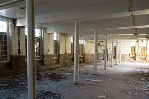 Inside view of a big office that needs concrete strengthening