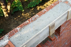 concrete lintel with wood support