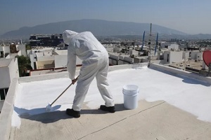 man waterproofing building roof in NJ