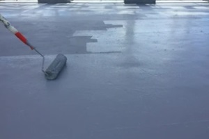 Delaware waterproofing building top with roller