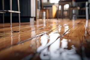flooded floor in kitchen from water leak in New Jersey